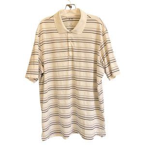 ADIDAS‎ BLACK/WHITE STRIPED MEN'S ADIDAS PUREMOTION GOLF SHIRT SZ XL
